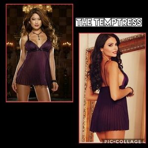 Purple pleated babydoll NWT Retail